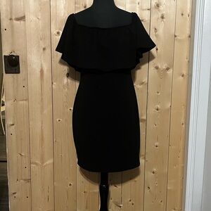 Chic Black Ruffle Off-Shoulder Mini Dress